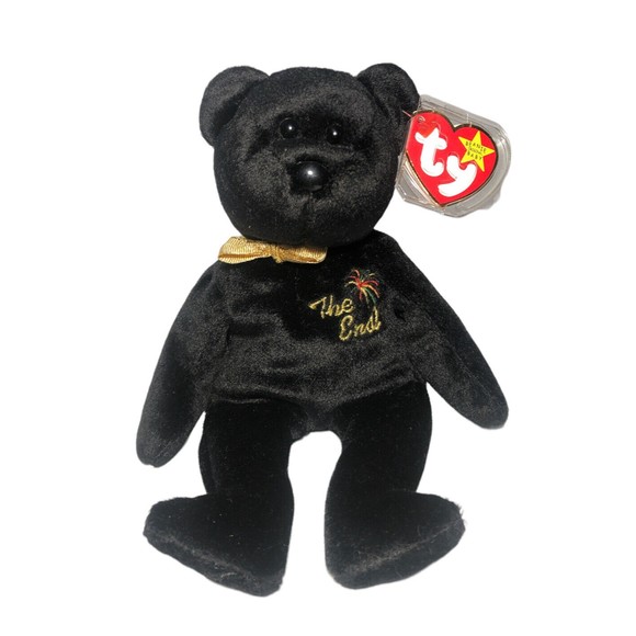 Ty Other - RARE The End Bear Ty Beanie Baby *mint condition* With Protective Case 2000 Vtg